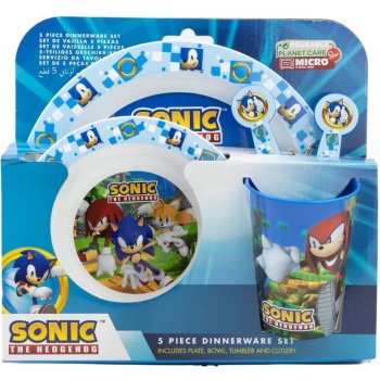 STOR Jídelní sada pro děti ježek Sonic 5 ks