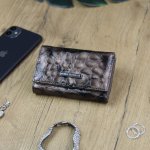 Extravagantní dámská kožená peněženka Rokolo šedá – Zboží Mobilmania