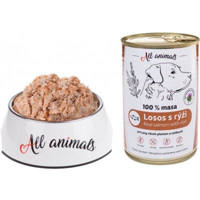 All Animals Dog losos mletý s rýží 400 g – Zboží Mobilmania