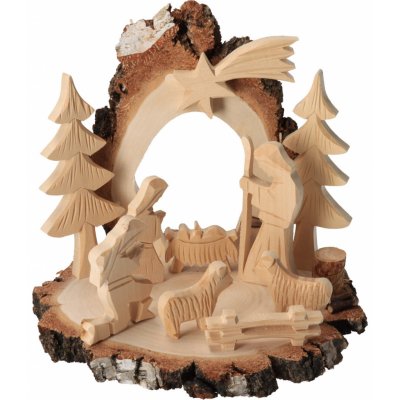 ČistéDřevo Dřevěný betlém s kůrou XXIX – Zboží Dáma