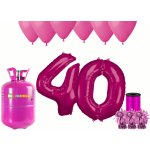 HeliumKing Helium párty set na 40. narozeniny s růžovými balónky – Zboží Dáma