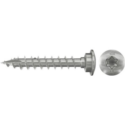 Vrut do patek konstrukční Fischer FJS-LT A2F 7 x 40 plný závit, půlkulatá hlava, TX, nerez, 50 ks – Hledejceny.cz