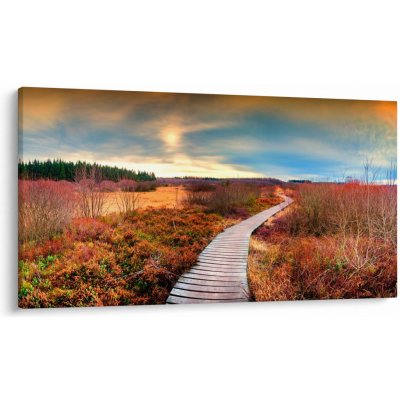 Obraz - Podzimní cesta krajinou, jednodílný 120x70 cm – Hledejceny.cz
