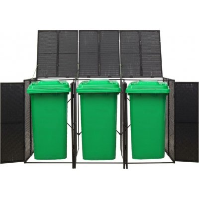 vidaXL Poly ratan 207 x 80 x 117 cm černý – Hledejceny.cz