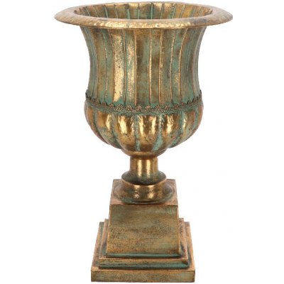 Váza francouzská AGED METAL, kov, zlatá/tyrkys patina, pr.36x57cm|Esschert Design – Hledejceny.cz