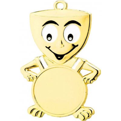 Medaile zlatá smajlík obličej – Zboží Dáma