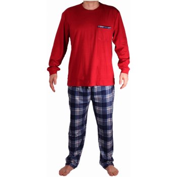 Zdenda Lux pánské pyžamo dlouhé s flísem červené