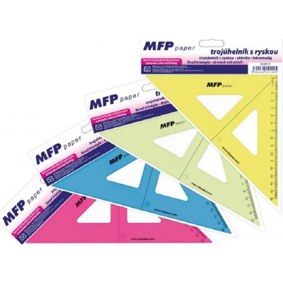MFP Pravítko trojúhelník s ryskou barevný – Zboží Živě