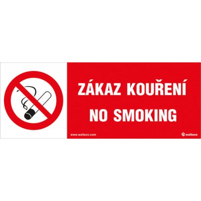 Walteco Zákaz kouření, No smoking 210x80mm, samolepka Množství: 5 ks , 20011BP1 – Zboží Mobilmania