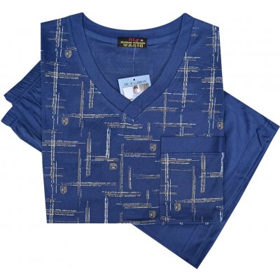 N-feel pánské bavlněné pyžamo krátký rukáv TH0123 tmavá modrá – Zboží Dáma