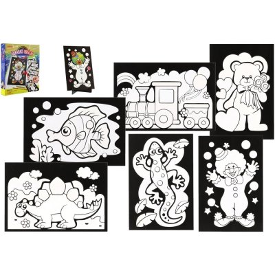 SMT Creatoys Škrabací obrázek 6ks barevný a 6ks stojánků v krabici 19x22x6,5cm – Sleviste.cz