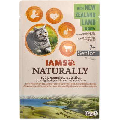 Iams Cat Senior jehněčí v omáčce 85 g – Hledejceny.cz