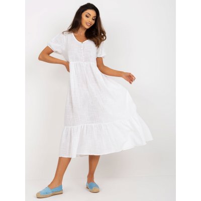 Dlouhé bavlněné šaty s volánem TW-SK-BI-25504.19P white