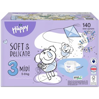 Bella Happy 3 Midi 5-9 kg 140 ks – Zbozi.Blesk.cz