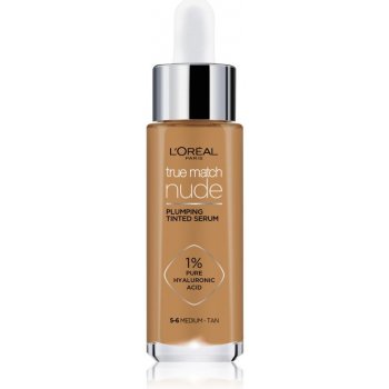 L'Oréal Paris True Match Nude Plumping Tinted Serum sérum pro sjednocení barevného tónu pleti 5-6 Medium Tan 30 ml