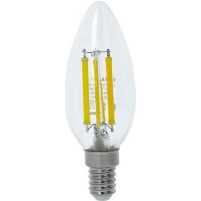 Tesla žárovka LED filament svíčka E14, 6W, denní bílá