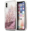 Pouzdro a kryt na mobilní telefon Pouzdro Karl Lagerfeld iPhone X/Xs rose gold Glitter Signature