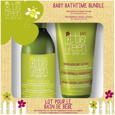 Little Green Baby Bathtime Bundle šampon a sprchový gel pro miminka 240 ml + výživné tělové mléko pro miminka 180 ml dárková sada – Zbozi.Blesk.cz