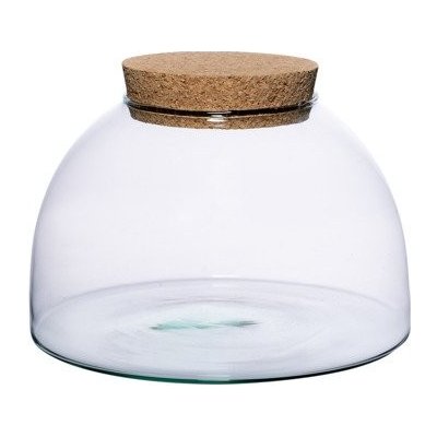ecoglassworks Skleněná dóza Aurinia s korkovým špuntem, 24x14 cm – Hledejceny.cz