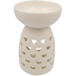 Anděl Přerov Aroma lampa porcelánová bílá se srdíčky 14 cm – Zboží Dáma