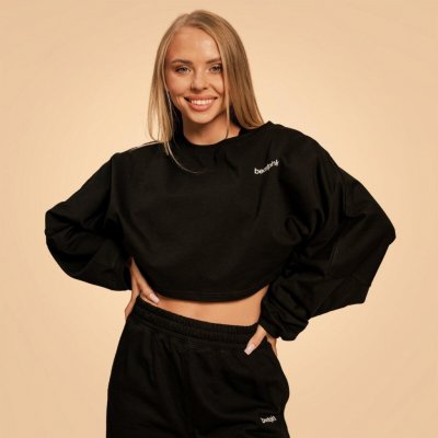 BeastPink dámská cropped mikina Bliss Black – Sleviste.cz