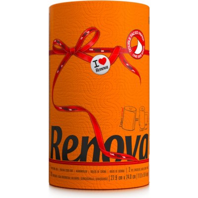 RENOVA Papírové kuchyňské utěrky oranžové 2vrstvé, 1 role – Zboží Dáma