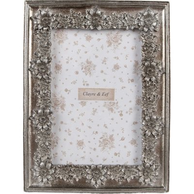 Stříbrný fotorámeček s motivem květin Lonneke – pro fotografii o velikosti 10x15 cm – Zboží Živě