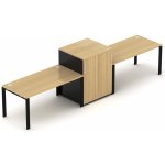 Nábytek Designový cz DEBZ17U Kancelářská sestava EPIC Z17 U volitelná délka stolů 160/180 cm dub černá – Zboží Dáma