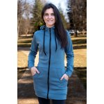 Jsem máma dámská dlouhá mikina na zip s kapucí modrá – Zboží Dáma