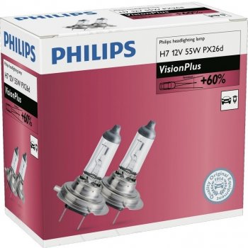 Philips VisionPlus 12972VPC2 H7 PX26d 12V 55W