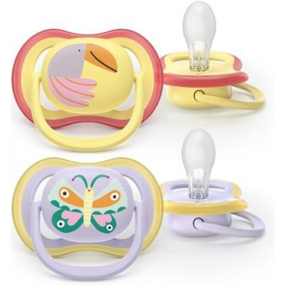 Philips Avent dudlík Ultra air fialová/žlutá obrázek dívka 2ks – Zboží Dáma