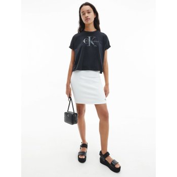 Calvin Klein Jeans dámská bílá sukně Slub Rib Mini Skirt