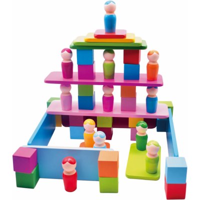 Playtive výuková hra Montessori, velká (duhová stohovací hra) – Zboží Mobilmania