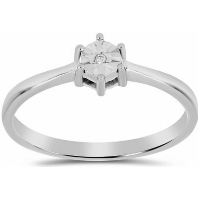 Nefertitis Prsten stříbrný s broušeným diamantem 017346 DIA – Zboží Dáma