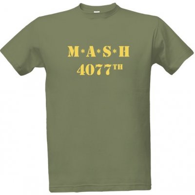 Tričko s potiskem MASH 4077 Originální nápis tričko Seriál MASH pánské khaki