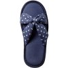 Dámské bačkory a domácí obuv Blancheporte ploché pantofle s mašlí a otevřenou špičkou, potisk puntíků námořnická modrá