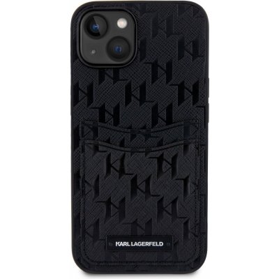 Pouzdro Karl Lagerfeld Saffiano Monogram Card Slot iPhone 14 černé