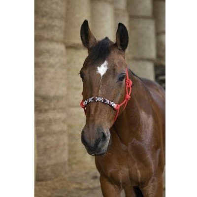 NORTON Provazová ohlávka Pearl s opletem červená – Zboží Mobilmania