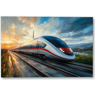 Plakát – Moderní rychlovlak na elektrifikované trati Bez rámu Bez rámu Ano 60 × 40 cm – Hledejceny.cz