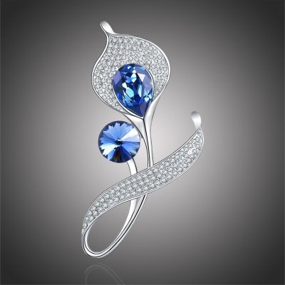 Éternelle brož Swarovski Elements Amedee květina B2206-LXT0135 Modrá – Zbozi.Blesk.cz