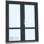 Kömmerling balkonové dveře 70 AD s příčkou O+OS klapačka levé antracit/bílá 150 x 210 cm oboustranná klika + FAB + hliník – Hledejceny.cz
