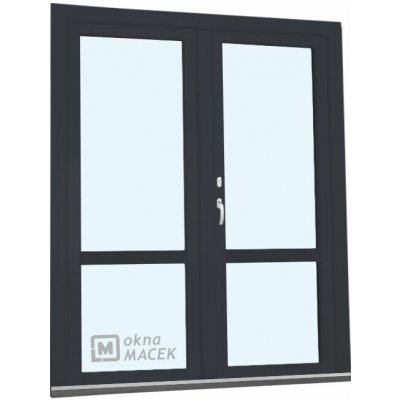 Kömmerling balkonové dveře 70 AD s příčkou O+OS klapačka levé antracit/bílá 150 x 210 cm oboustranná klika + FAB + hliník – Hledejceny.cz
