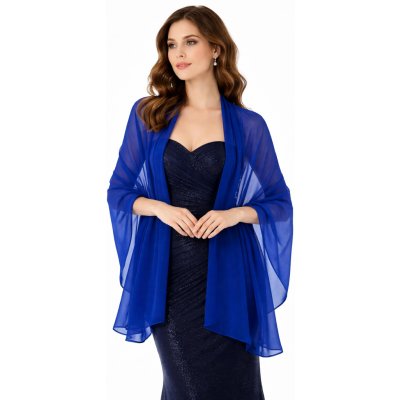 Šifónový šál přes společenské šaty Blankytně modrá – Sleviste.cz