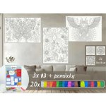 Radost v písku ZENTANGLE A3 sada Barevné pískování obrázků – Zboží Dáma