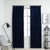 Záclona zahrada-XL Zatemňovací závěsy s háčky 2 ks sametové tmavě modré 140x225 cm