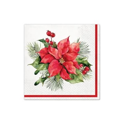 Ubrousky na dekupáž Dekorace s vánoční růží – Zboží Dáma