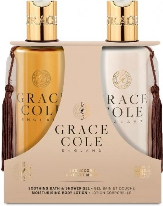 Grace Cole Oud Accord & Velvet Musk sprchový gel 300 ml + hydratační tělové mléko 300 ml dárková sada