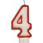 Wimex Svíčka číslice 4 červená 7 5cm – Zboží Dáma