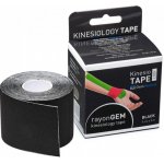 GM rayon kinesiology tape hedvábný black 5cm x 5m