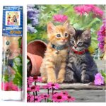 Norimpex Diamantový obrázek malování Koťata v zahradě 30 x 40 cm – Hledejceny.cz